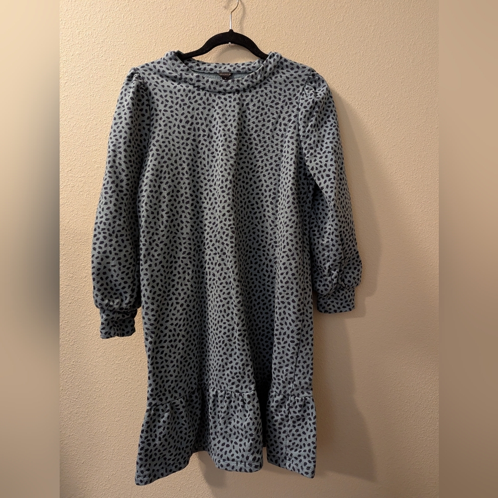 Ann Taylor Soft Blue Patterned Dress Size M